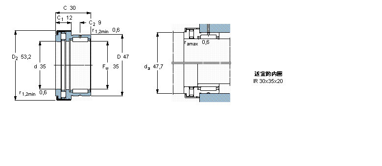SKF 組合式滾針軸承, 滾針/圓柱滾子推力軸承NKXR35Z樣本圖片