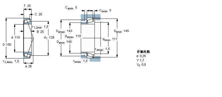 SKF 圓錐滾子軸承, 單列, 公制軸承32922X/Q樣本圖片