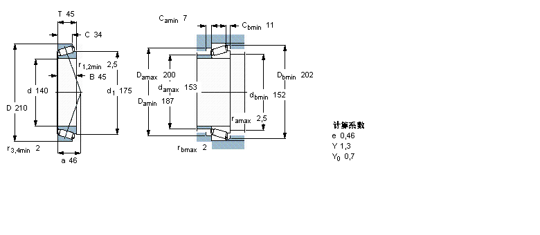 SKF 圓錐滾子軸承, 單列, 公制軸承32028X樣本圖片