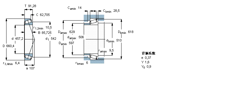 SKF 圓錐滾子軸承, 單列, 英制軸承EE737181/737260/VQ601樣本圖片