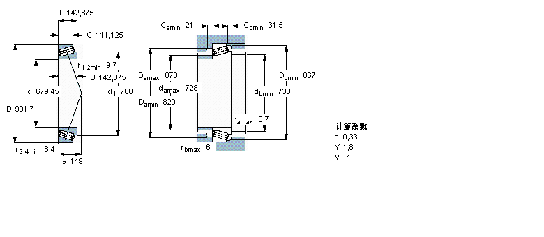 SKF 圓錐滾子軸承, 單列, 英制軸承LM281849/810樣本圖片