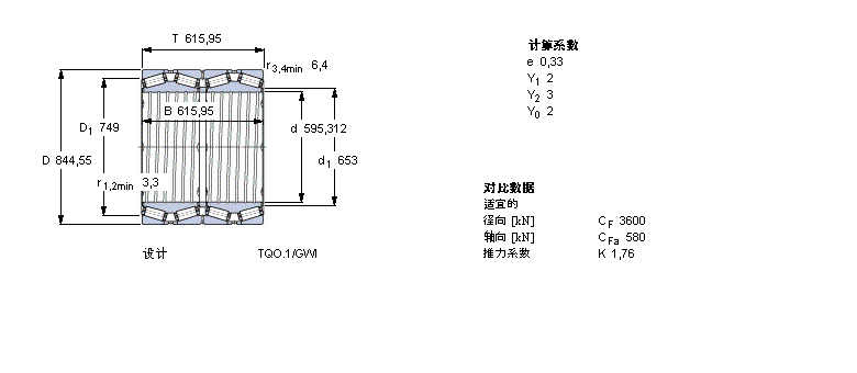 SKF 圓錐滾子軸承, 四列，TQO結(jié)構(gòu), TQO.1/GWI, 軸承孔中的螺旋槽331300樣本圖片