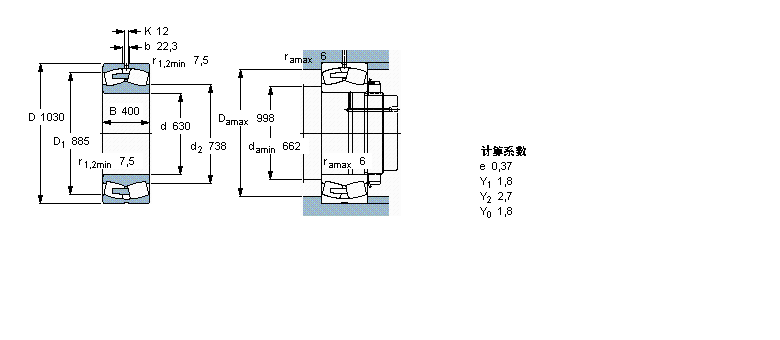 SKF 球面滾子軸承, 圓柱和圓錐孔, 圓柱型內(nèi)孔, 無(wú)密封件241/630ECA/W33樣本圖片
