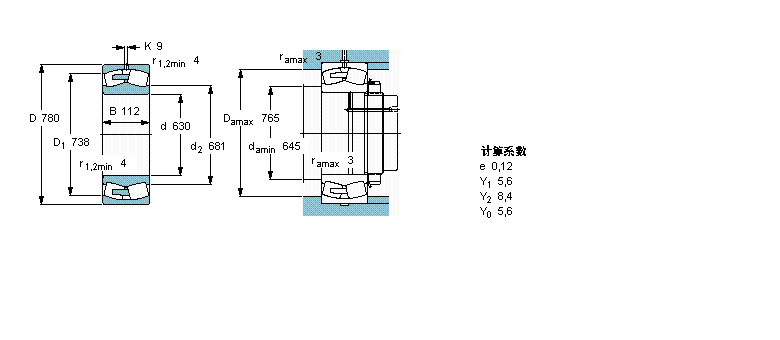 SKF 球面滾子軸承, 圓柱和圓錐孔, 圓柱型內(nèi)孔, 無(wú)密封件238/630CAMA/W20樣本圖片