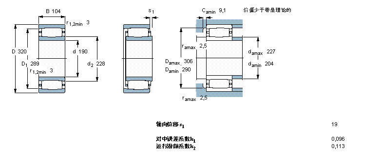 SKF CARB圓環(huán)滾子軸承, 圓柱和圓錐孔, 圓柱型內(nèi)孔, 與保持架C3138樣本圖片