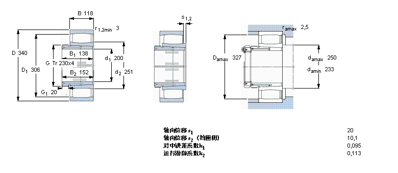 SKF CARB圓環(huán)滾子軸承, 帶退卸套的, 滿C4044K30V+AOH24044樣本圖片