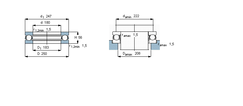 SKF 推力球軸承, 單向51236M樣本圖片