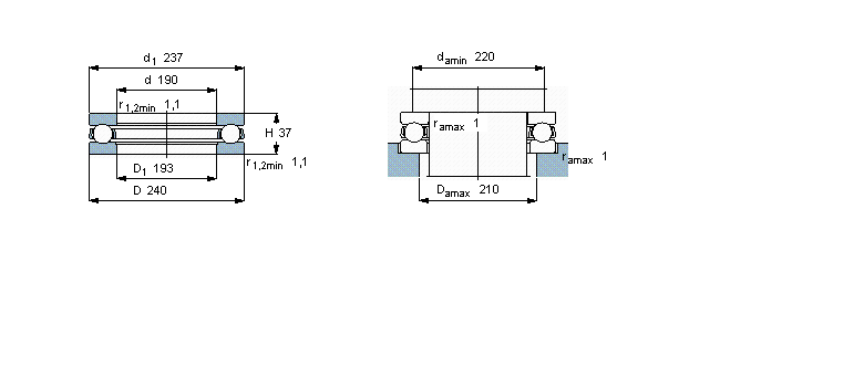 SKF 推力球軸承, 單向51138M樣本圖片
