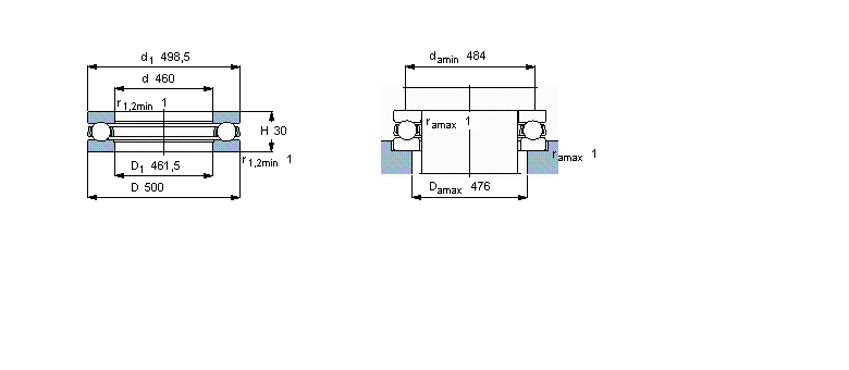 SKF 推力球軸承, 單向51092F樣本圖片