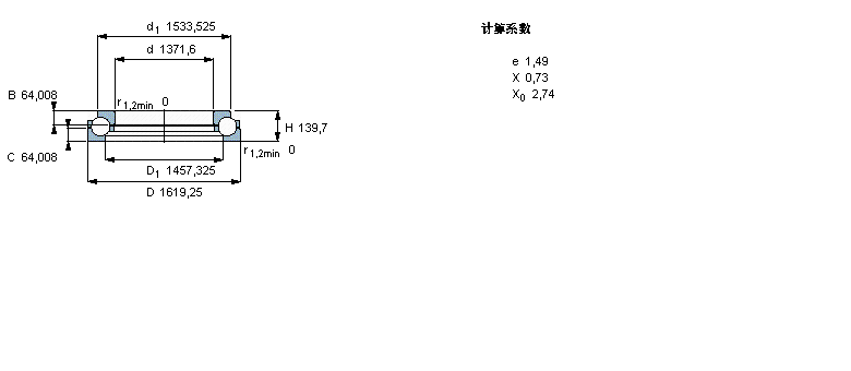 SKF 角接觸推力球軸承, 單向BDAB351908樣本圖片