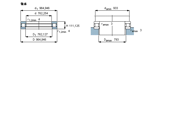 SKF 圓柱滾子推力軸承, 軸承 / 圓柱滾子和保持架止推組件464789樣本圖片