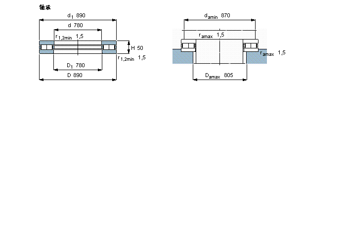 SKF 圓柱滾子推力軸承, 軸承 / 圓柱滾子和保持架止推組件634055樣本圖片