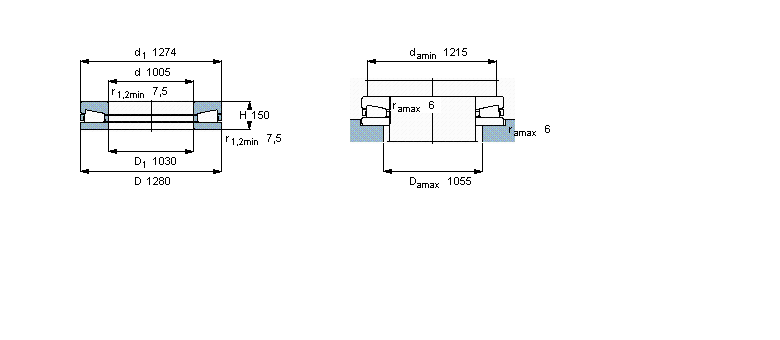 SKF 圓錐滾子推力軸承, 單向BFSB353210樣本圖片