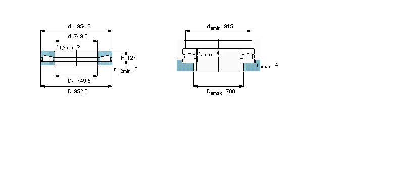 SKF 圓錐滾子推力軸承, 單向BFSB353247樣本圖片