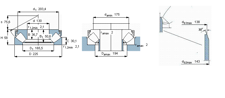 SKF 球面滾子推力軸承, 球面滾子推力軸承29326E樣本圖片