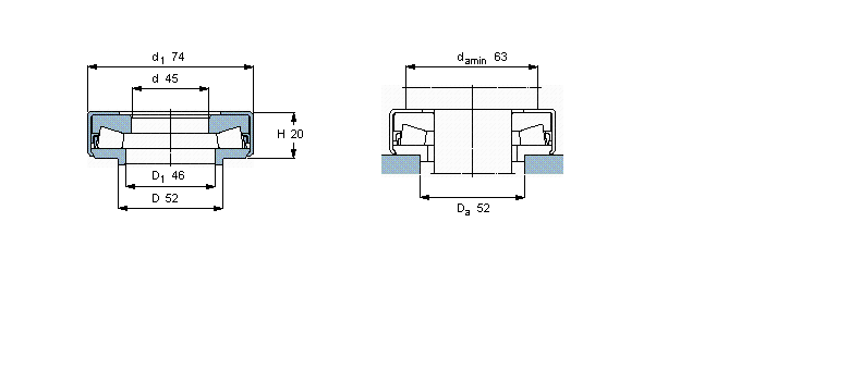 SKF 圓錐滾子推力軸承, 單向BFSB353321/HA3樣本圖片