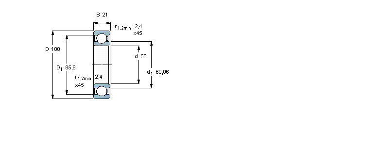 SKF 聚合物球軸承,單列球軸承, PP/PP/glass/PP6211/HR22Q2樣本圖片