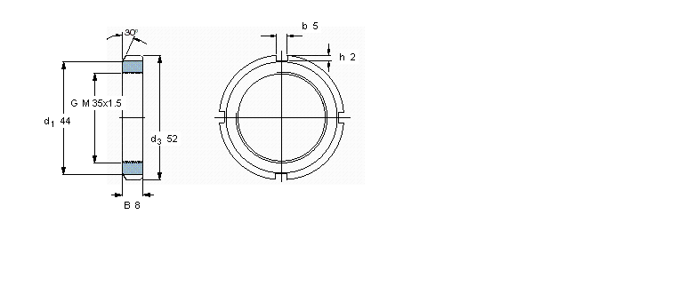 SKF 帶鎖定墊圈的KM(L)和HM鎖定螺母KM7樣本圖片