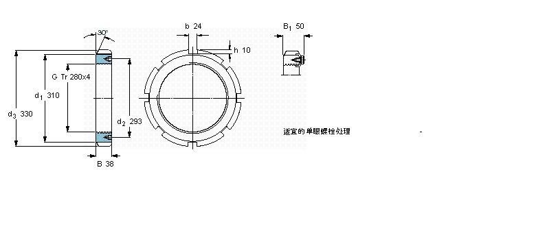SKF 帶鎖緊夾的HM(E)鎖定螺母HM3056樣本圖片