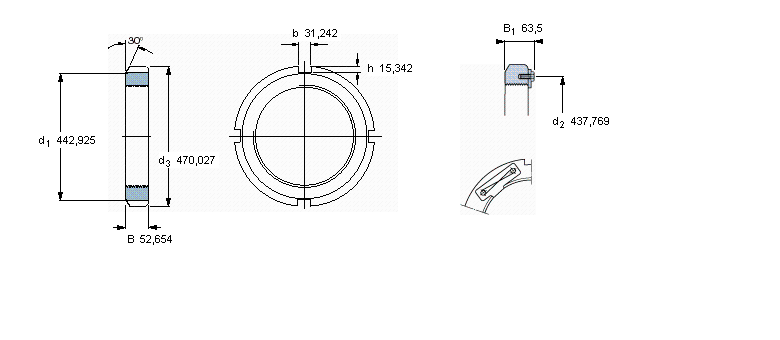 SKF N和AN鎖定螺母, 英制尺寸N080樣本圖片
