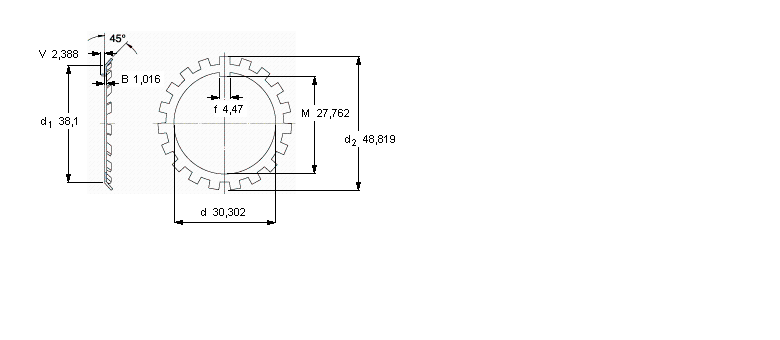 SKF W鎖緊墊圈, 英制尺寸W06樣本圖片