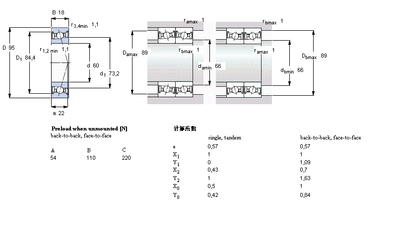 SKF 角接觸球軸承, 精密, S .. FB, sealed, contact angle 18&deg;S7012FB/P7樣本圖片
