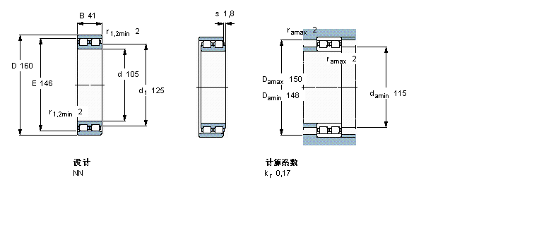 SKF 圓柱滾子軸承,雙列, 精密, NN 設(shè)計(jì)NN3021TN9/SP樣本圖片