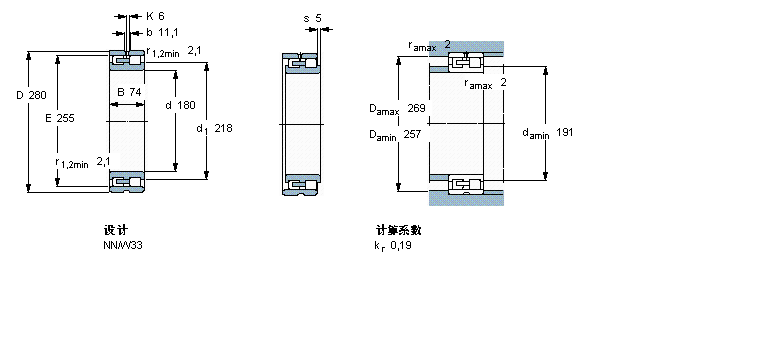 SKF 圓柱滾子軸承,雙列, 精密, NN 設(shè)計(jì)NN3036/SPW33樣本圖片