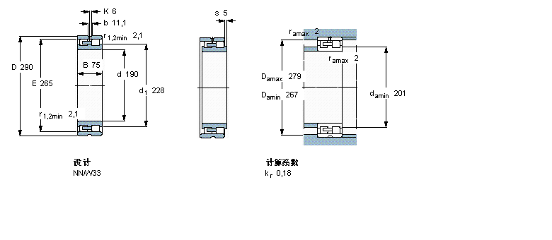 SKF 圓柱滾子軸承,雙列, 精密, NN 設(shè)計(jì)NN3038/SPW33樣本圖片