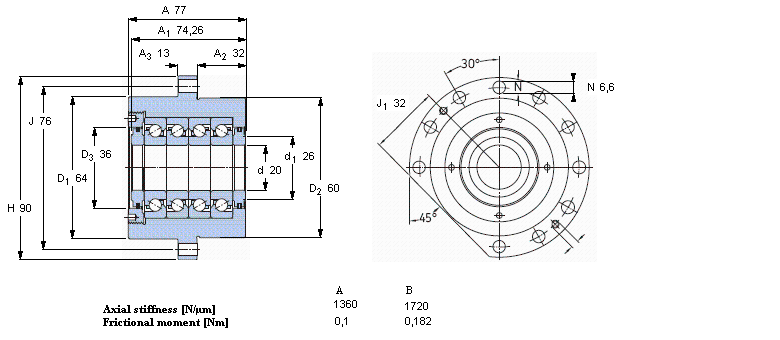 SKF 角接觸推力球軸承 for screw drives, cartridge units with flanged housingFBSA204/QBC樣本圖片