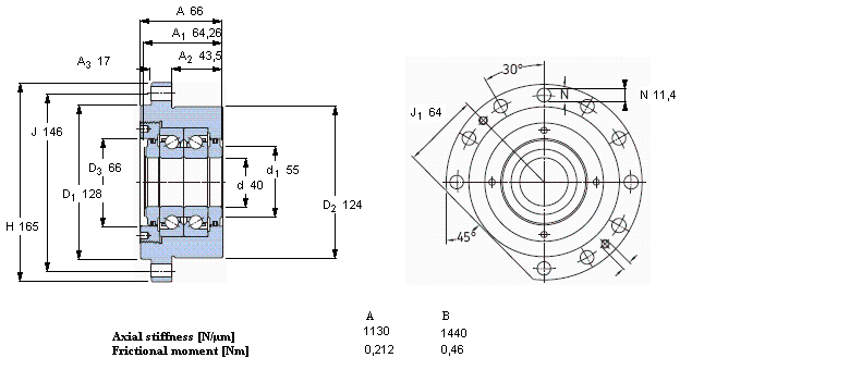 SKF 角接觸推力球軸承 for screw drives, cartridge units with flanged housingFBSA208/DB樣本圖片
