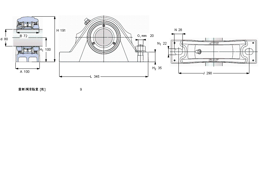 SKF 滾子軸承立式軸承座單元, SKF ConCentra, locating units, labyrinth sealsSYNT80FTS樣本圖片