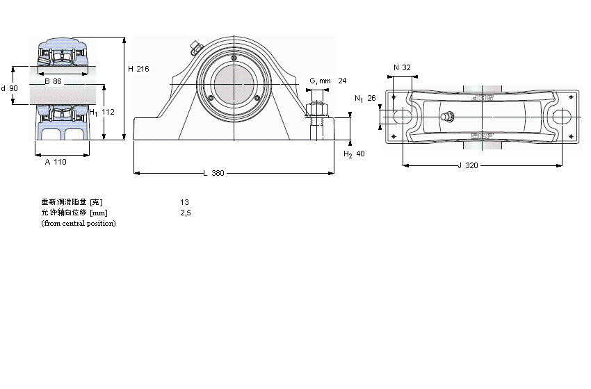 SKF 滾子軸承立式軸承座單元, SKF ConCentra, non-locating units, radial shaft sealsSYNT90LTF樣本圖片