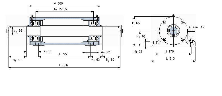 SKF 雙軸承單元, PDNB單元PDNB309樣本圖片