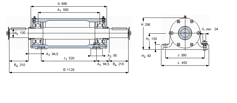 SKF 雙軸承單元, PDNB單元PDNB322樣本圖片