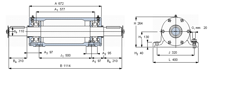 SKF 雙軸承單元, PDNB單元PDNB224樣本圖片