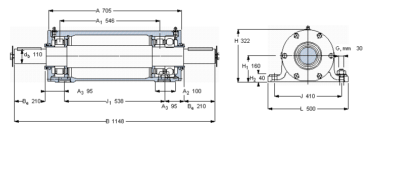 SKF 雙軸承單元, PDRJ單元PDRJ324樣本圖片