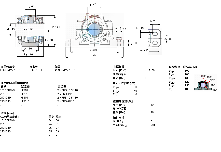 SKF 剖分立式軸承座, SNL，用于緊定套上的軸承，帶標準密封，油封FSNL610TURU樣本圖片
