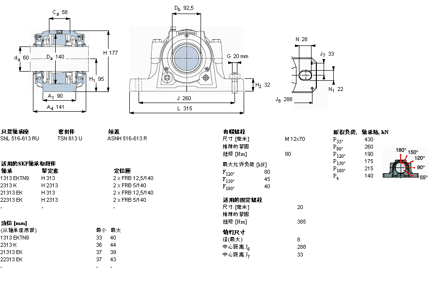 SKF 剖分立式軸承座, SNL，用于緊定套上的軸承，帶標(biāo)準(zhǔn)密封，油封SNL613TURU樣本圖片