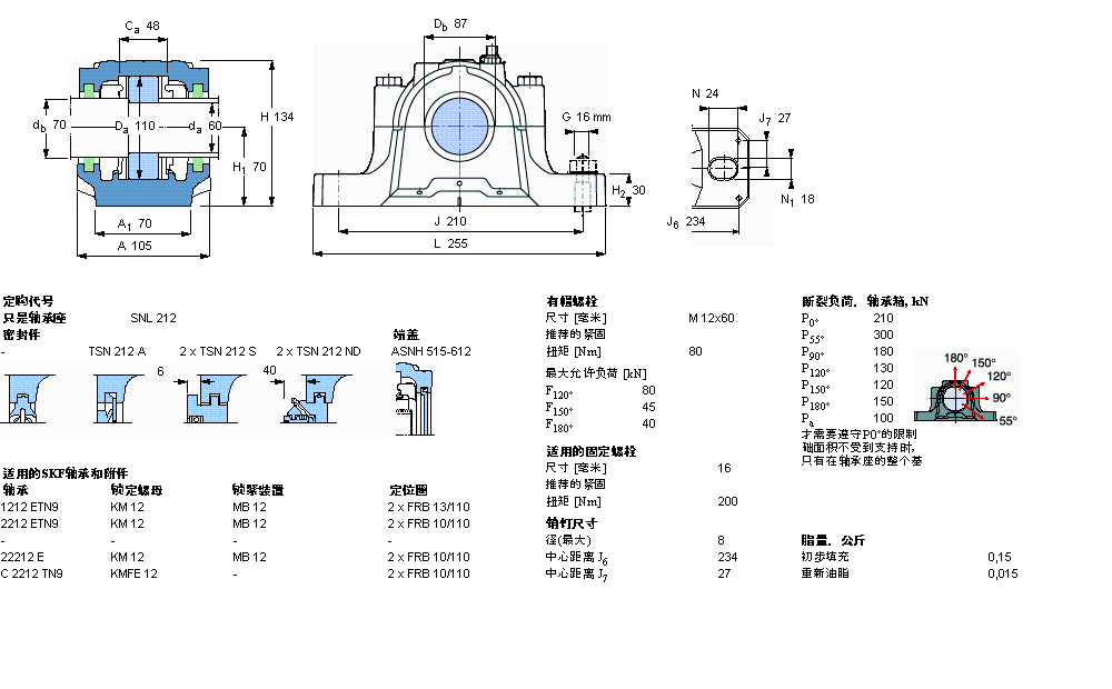 SKF 剖分立式軸承座, SNL，用于緊定套上的軸承，帶油封，標(biāo)準(zhǔn)密封SNL212樣本圖片