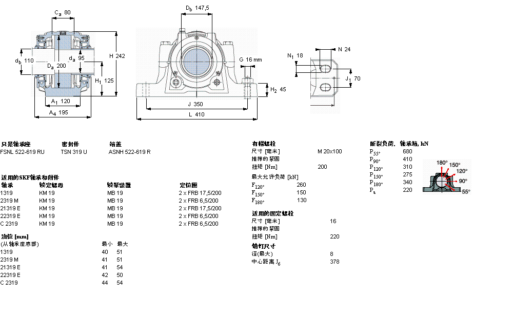 SKF 剖分立式軸承座, SNL，用于緊定套上的軸承，帶油封，油封FSNL319TURU樣本圖片