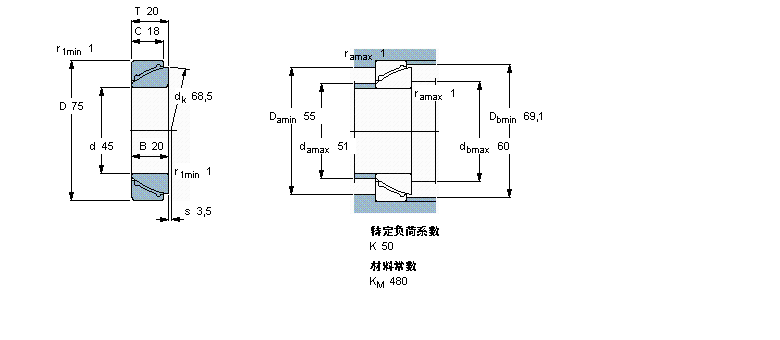 SKF 免維護角接觸球面滑動軸承GAC45F樣本圖片