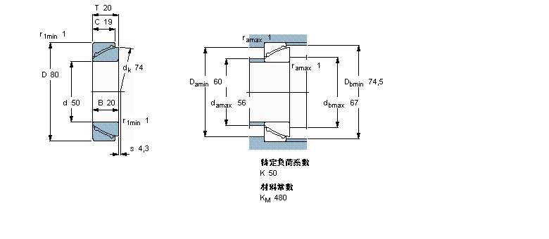 SKF 免維護(hù)角接觸球面滑動(dòng)軸承GAC50F樣本圖片