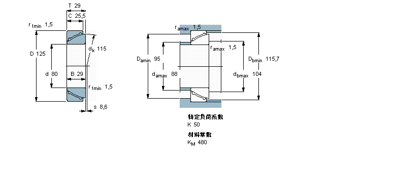 SKF 免維護(hù)角接觸球面滑動(dòng)軸承GAC80F樣本圖片