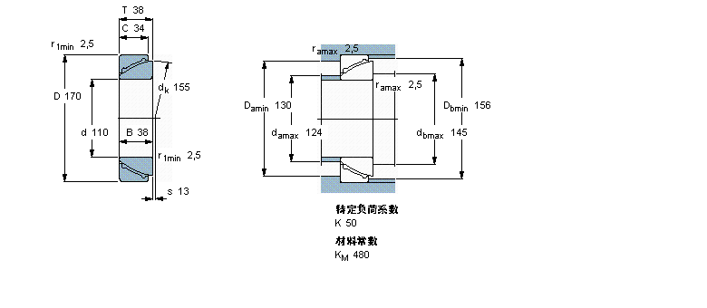 SKF 免維護(hù)角接觸球面滑動(dòng)軸承GAC110F樣本圖片