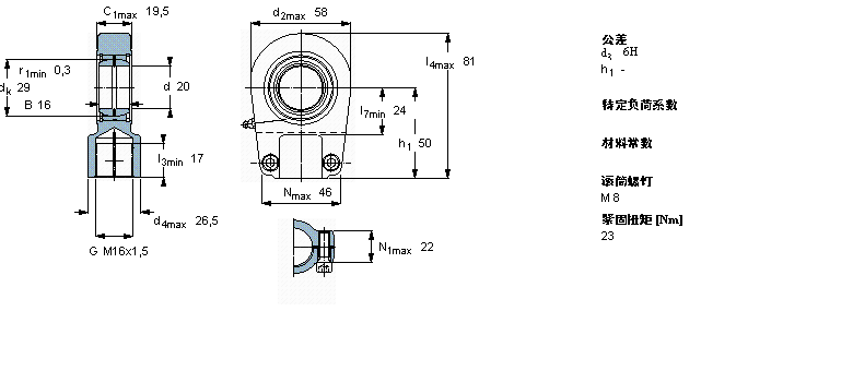 SKF 需要維護(hù)的桿端, 鋼對(duì)鋼，陰螺紋，用于液壓滾筒SIR20ES樣本圖片