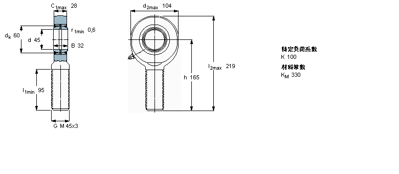 SKF 需要維護(hù)的桿端, 鋼對鋼，陽螺紋, 兩面密封件SAL45ES-2RS樣本圖片