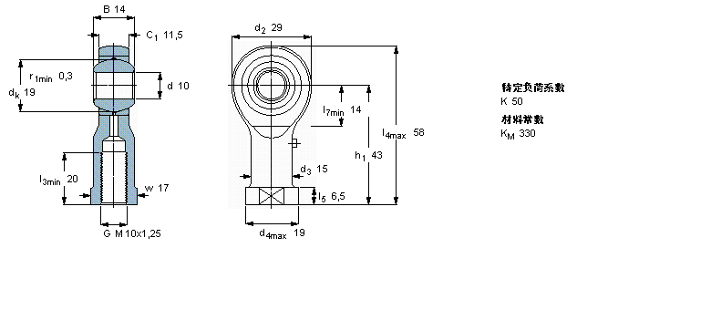 SKF 需要維護(hù)的桿端, 鋼對(duì)青銅，陰螺紋SIKAC10M/VZ019樣本圖片