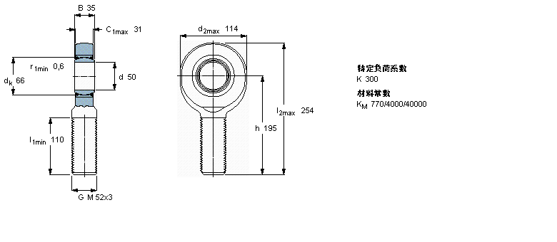 SKF 免維護(hù)桿端, 陽(yáng)螺紋, 鋼/PTFE織物 , 兩面密封件SAL50TXE-2LS樣本圖片