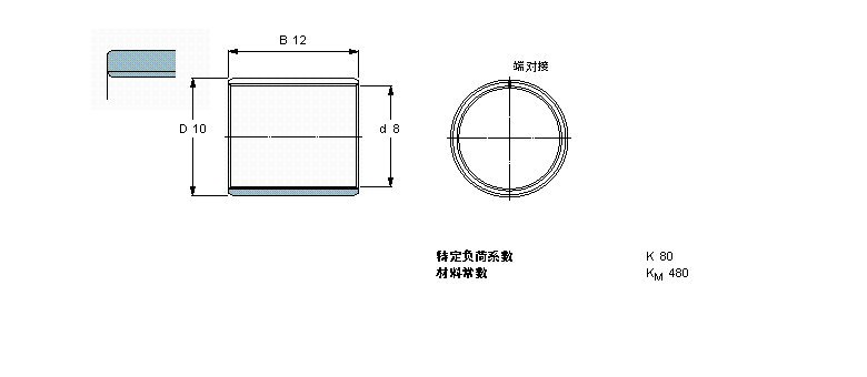 SKF 復(fù)合干滑動(dòng)軸套, 帶公制尺寸PCM081012E樣本圖片
